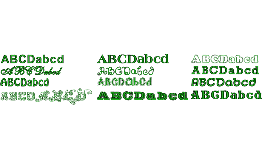 Variety of Pre Defined Fonts with Different Stitch Types